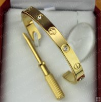 Cartier Semi-Open Love Bracelet Yellow Gold 4 Diamonds